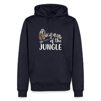 Queen of Jungle Safari Squad Zoo Matching Safari - Männer Premium Bio Hoodie - Navy - Vorne - Nico (187cm)