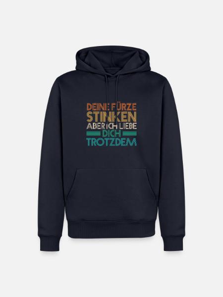 Deine Fürze stinken aber Ich liebe Dich - Männer Premium Bio Hoodie - Navy