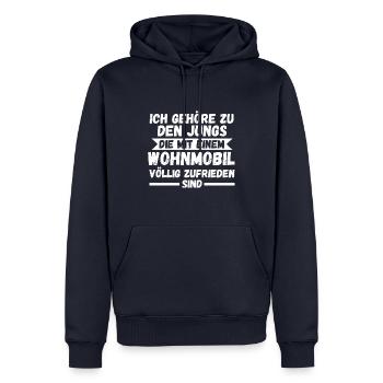 Camper Wohnmobil Wohnwagen Campingplatz Camping - Männer Premium Bio Hoodie - Navy - Vorne - Nico (187cm)