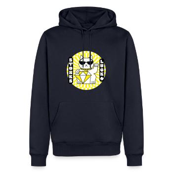 Stonk's lucky cat - Men’s Premium Organic Hoodie - navy - Front - Nico (187cm)