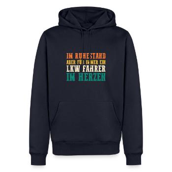 LKW Fahrer Fernfahrer Rentner Ruhestand Rente Truc - Männer Premium Bio Hoodie - Navy - Vorne - Nico (187cm)