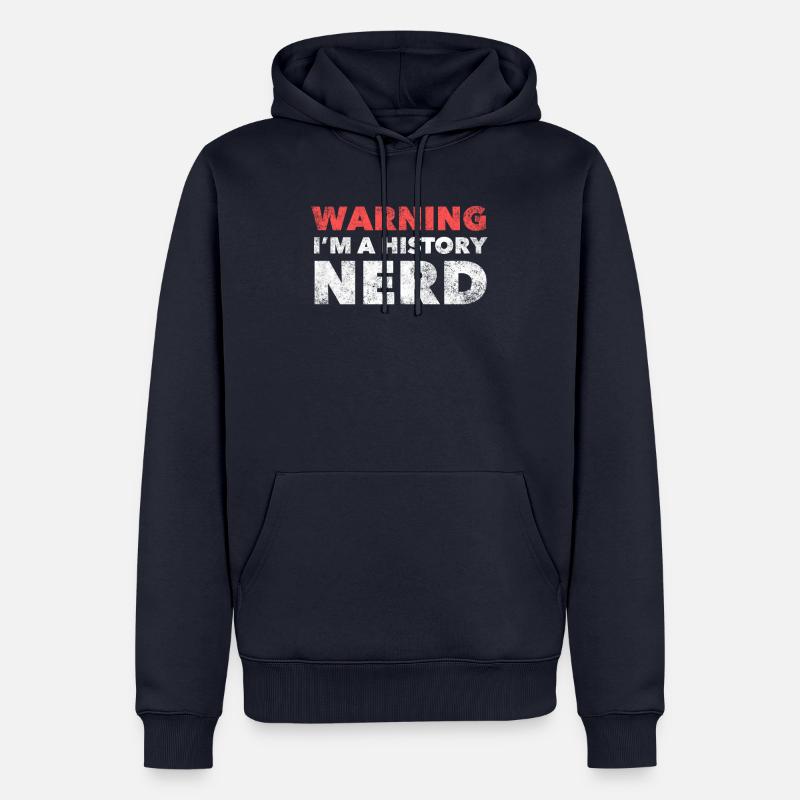 Warnung: Ich bin ein Geschichts-Nerd - Männer Premium Bio Hoodie - Navy