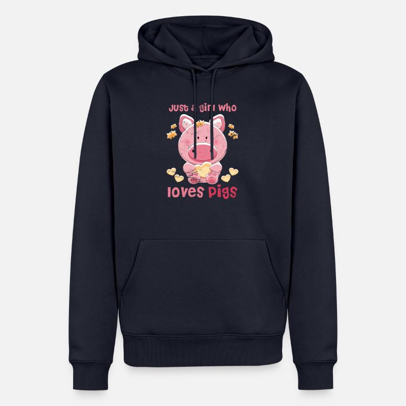 Fille de cochon - Sweat à capuche Premium bio Homme - bleu marine