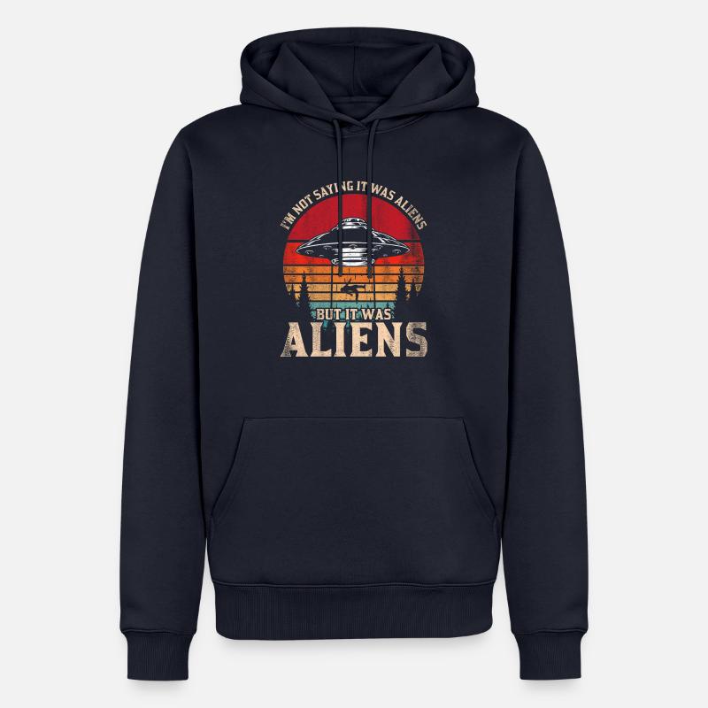 Austronaute extraterrestre extraterrestre rétro - Sweat à capuche Premium bio Homme - bleu marine