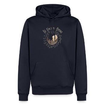 Amoureux de la loutre de mer - Soyez gentil avec les loutres - Sweat à capuche Premium bio Homme - bleu marine - Devant - Nico (187cm)