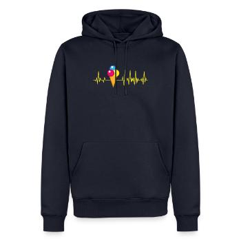 Eiscreme Eis Herzschlag Sommer - Männer Premium Bio Hoodie - Navy - Vorne - Nico (187cm)