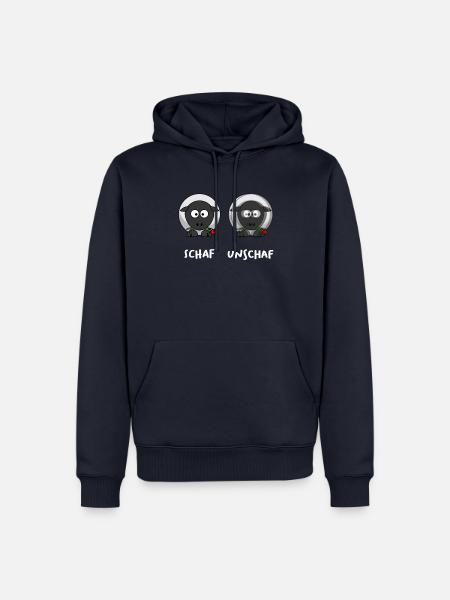 lustiges schaf unschaf T-Shirt - Männer Premium Bio Hoodie - Navy
