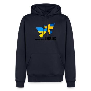 Ukraine - Sweat à capuche Premium bio Homme - bleu marine - Devant - Nico (187cm)
