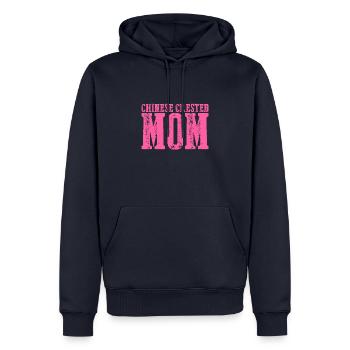 Maman chinoise à crête - Sweat à capuche Premium bio Homme - bleu marine - Devant - Nico (187cm)