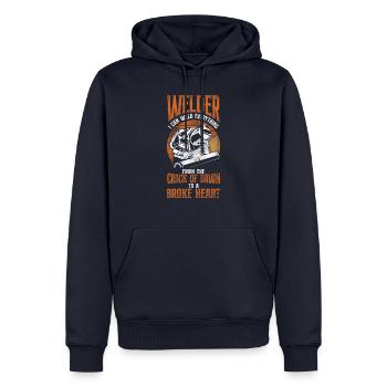 Welder Welding Vintage Retro - Men’s Premium Organic Hoodie - navy - Front - Nico (187cm)