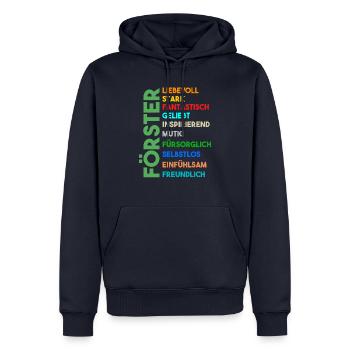 Waldarbeiter Holzfäller Waldarbeit Förster - Männer Premium Bio Hoodie - Navy - Vorne - Nico (187cm)