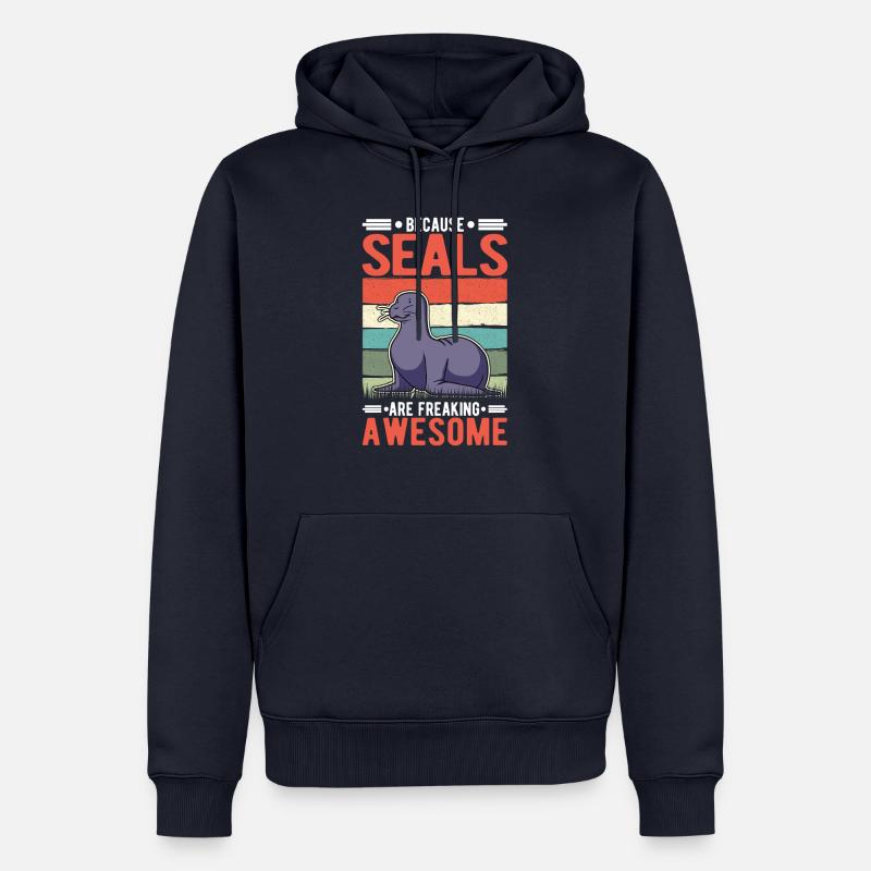 Robbe Geschenk Seelöwe - Männer Premium Bio Hoodie - Navy
