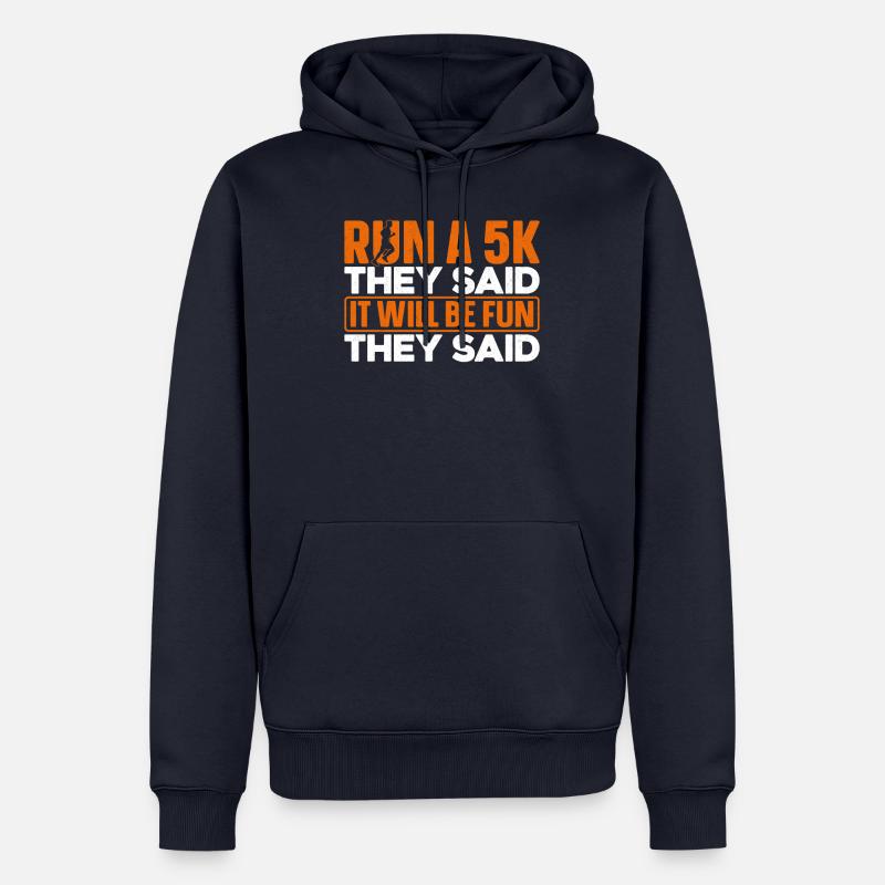 Running Runner Semi-Marathon - Sweat à capuche Premium bio Homme - bleu marine