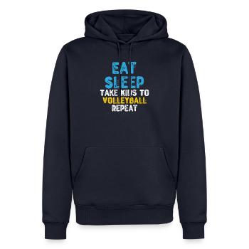 Joueuse de volleyball Maman - Sweat à capuche Premium bio Homme - bleu marine - Devant - Nico (187cm)