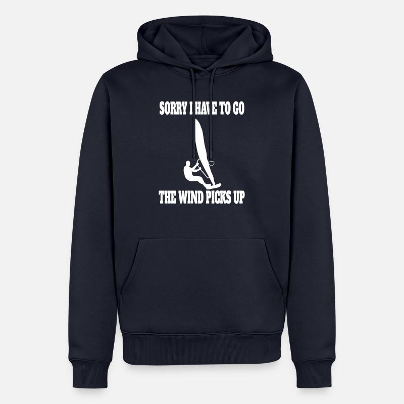 Windsurfer Surf Cadeau Kitesurfer Windsurf - Sweat à capuche Premium bio Homme - bleu marine