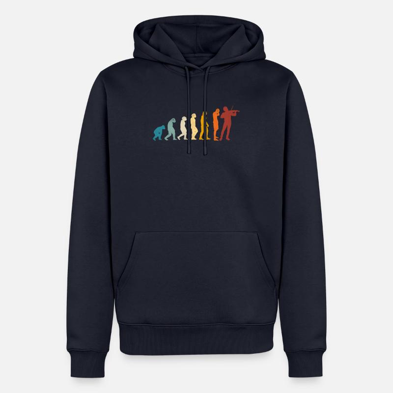 Violin Violinist Evolution Retro - Männer Premium Bio Hoodie - Navy