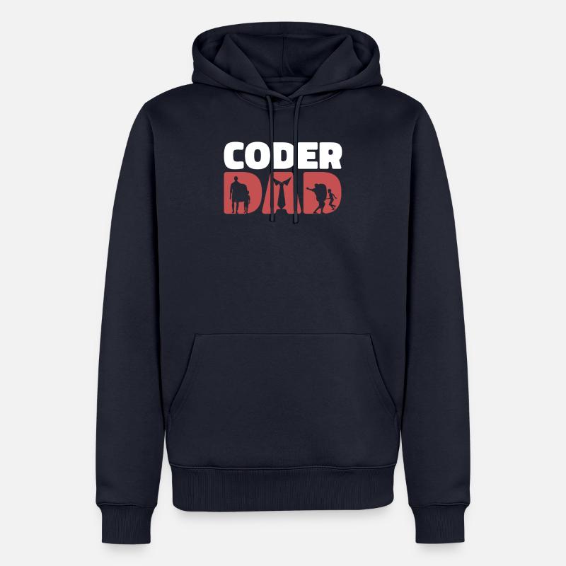 Entwickler Coder Programmierer Papa Coding - Männer Premium Bio Hoodie - Navy