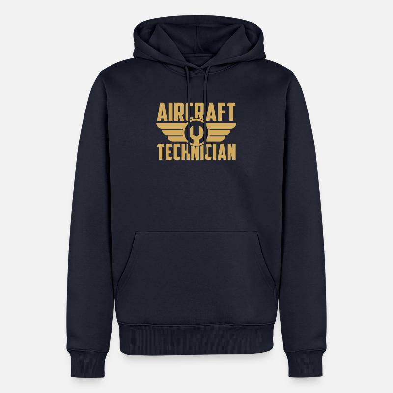 Mécanicien d’aéronefs Technicien d’aéronefs - Sweat à capuche Premium bio Homme - bleu marine