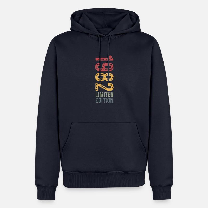 1982 Édition limitée - Sweat à capuche Premium bio Homme - bleu marine