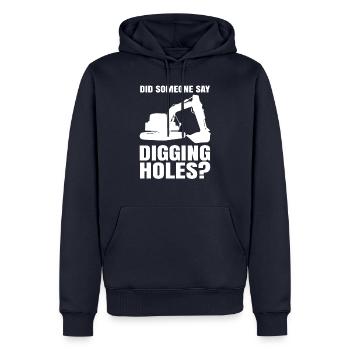 Baggerfahrer Baggerfahrerin Geschenke Männer Bau - Männer Premium Bio Hoodie - Navy - Vorne - Nico (187cm)