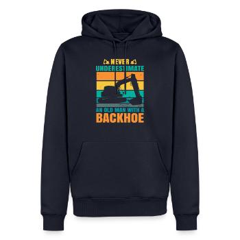 Baggerfahrer Baggerfahrerin Geschenke Männer Bau - Männer Premium Bio Hoodie - Navy - Vorne - Nico (187cm)