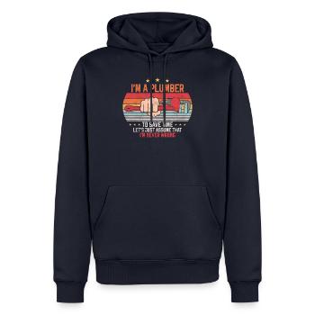 Plumbing Plumber Vintage Retro I'm - Männer Premium Bio Hoodie - Navy - Vorne - Nico (187cm)