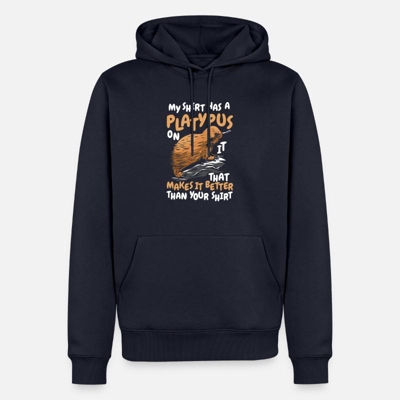Ornithorynque - Sweat à capuche Premium bio Homme - bleu marine