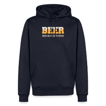 Bier brauen und genießen für Craft Beer Brauer - Männer Premium Bio Hoodie - Navy - Vorne - Nico (187cm)
