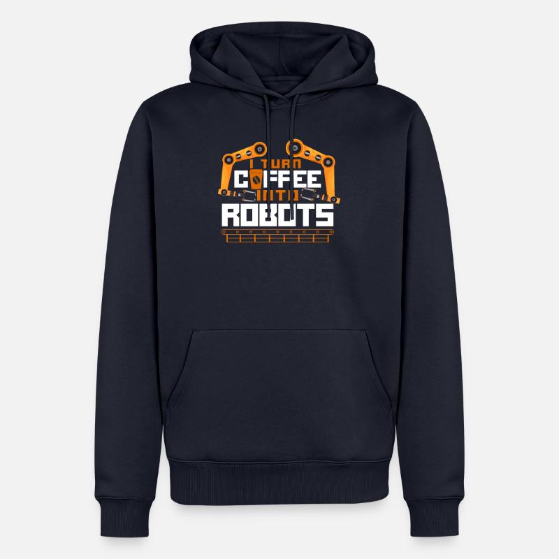 Robot Robotics Engineer Café - Sweat à capuche Premium bio Homme - bleu marine