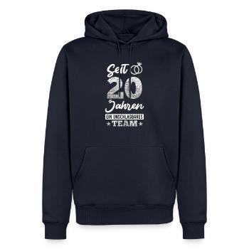 20 Jahre verheiratet Porzellanhochzeit - Männer Premium Bio Hoodie - Navy - Vorne - Nico (187cm)