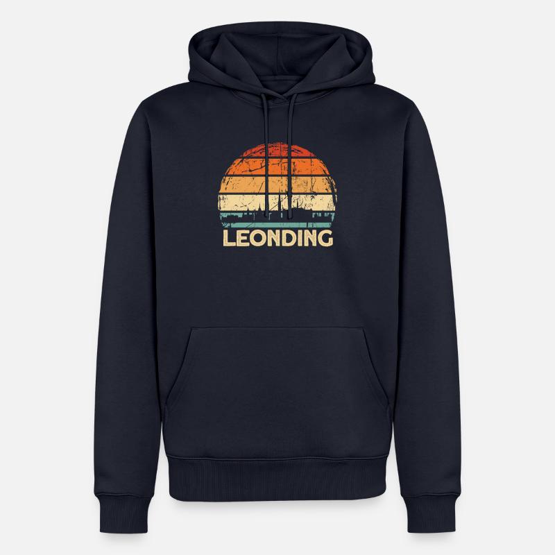 Leonding - Sweat à capuche Premium bio Homme - bleu marine