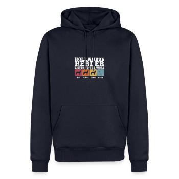 Hollandse Herder écoute la parole - Sweat à capuche Premium bio Homme - bleu marine - Devant - Nico (187cm)