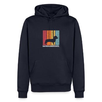 Rauhaardackel - Männer Premium Bio Hoodie - Navy - Vorne - Nico (187cm)