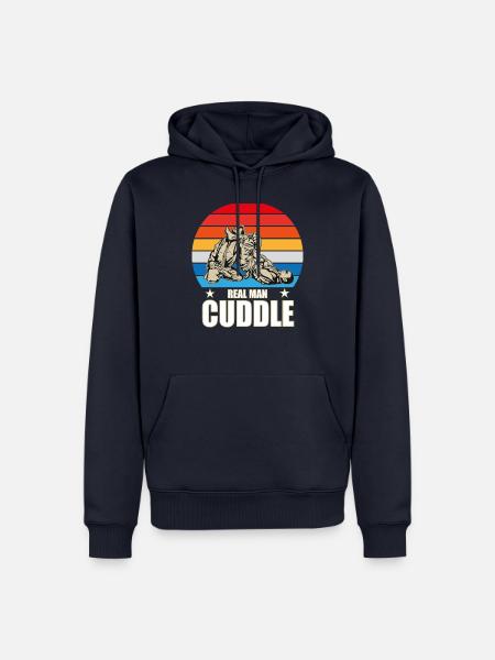 Real Man Cuddle / JiuJitsu Tshirt/Hoodie - Männer Premium Bio Hoodie - Navy
