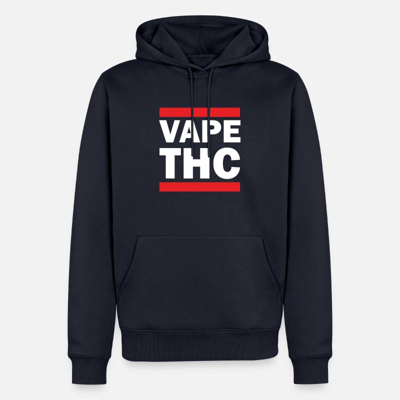 Vape THC Blanc - Sweat à capuche Premium bio Homme - bleu marine
