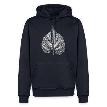 Blatt Linde / Lindenblatt 2 - Männer Premium Bio Hoodie - Navy - Vorne - Nico (187cm)