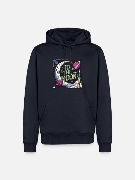 To The Moon Rocket Launch - Männer Premium Bio Hoodie - Navy