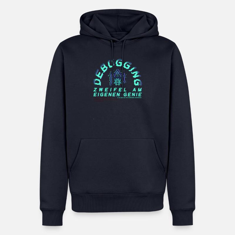 Debugging; Zweifel am eigenen Genie - Männer Premium Bio Hoodie - Navy
