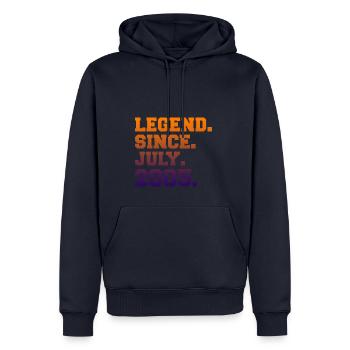 Légendes nées en juillet - Sweat à capuche Premium bio Homme - bleu marine - Devant - Nico (187cm)