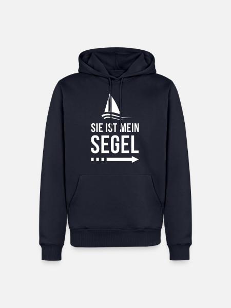 Sie ist mein Segel | Partnershirt | Ehemann | Ehe - Männer Premium Bio Hoodie - Navy