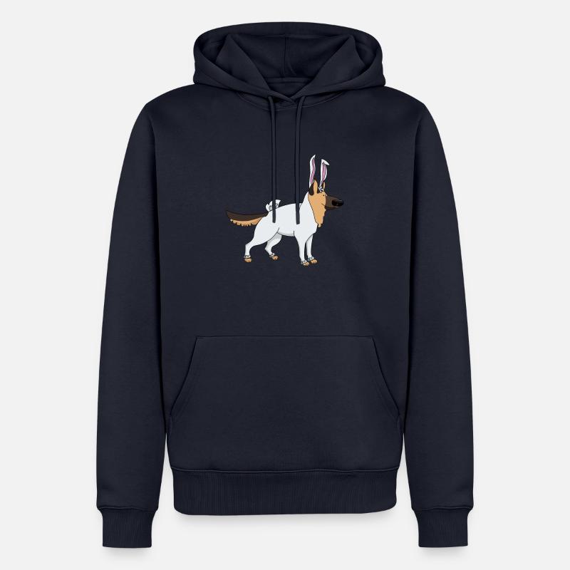 German shepherd in easter bunny costume Easter - Men’s Premium Organic Hoodie - navy