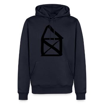 Maison du Père Noël - Sweat à capuche Premium bio Homme - bleu marine - Devant - Nico (187cm)