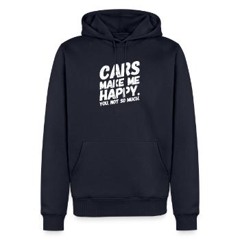 Cars make happy I Autos machen mich glücklich - Männer Premium Bio Hoodie - Navy - Vorne - Nico (187cm)