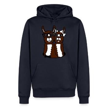 loch gesichter kopf liebe verliebt paar paerchen f - Männer Premium Bio Hoodie - Navy - Vorne - Nico (187cm)