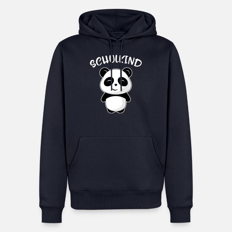 Schulkind Panda - Einschulung Schulanfänger Schule - Männer Premium Bio Hoodie - Navy