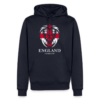 ENGLAND LION HEAD VINTAGE - Männer Premium Bio Hoodie - Navy - Vorne - Nico (187cm)
