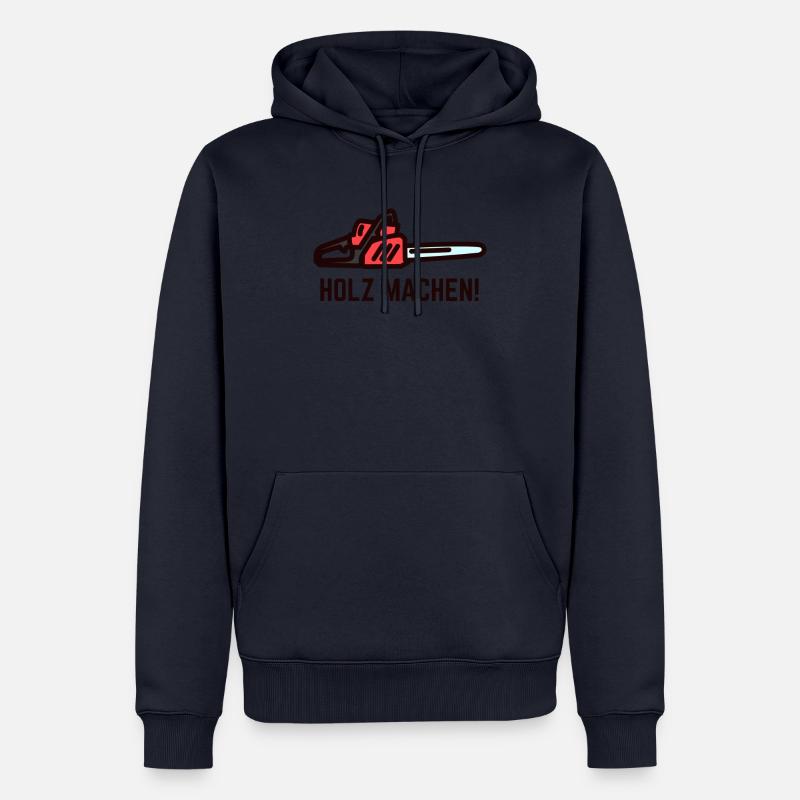 Holz machen Axt Beruf - Männer Premium Bio Hoodie - Navy