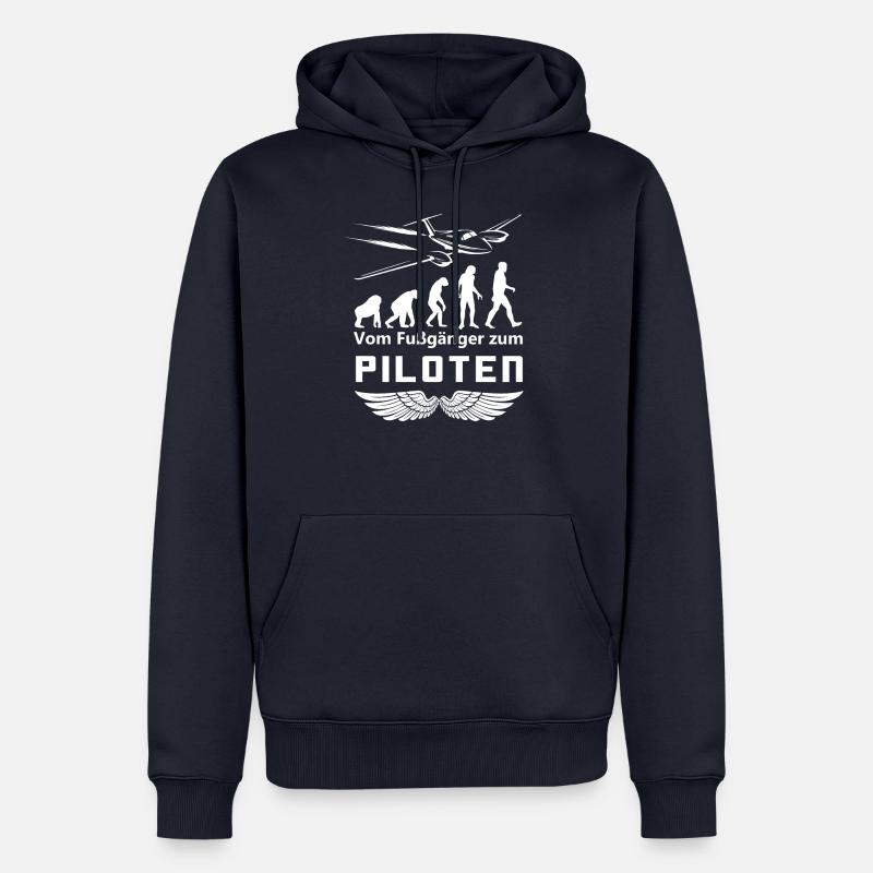 Cadeau Pilotes Pilotes Evolution - Sweat à capuche Premium bio Homme - bleu marine