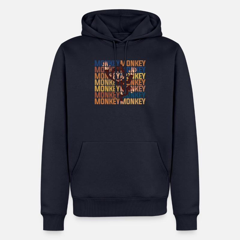 MONKEY MONKEY MONKEY MONKEY - Männer Premium Bio Hoodie - Navy