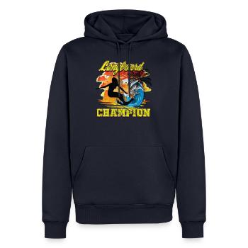 Surf Longboard CHAMPION - Sweat à capuche Premium bio Homme - bleu marine - Devant - Nico (187cm)
